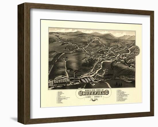 Whitefield, New Hampshire - Panoramic Map-Lantern Press-Framed Art Print