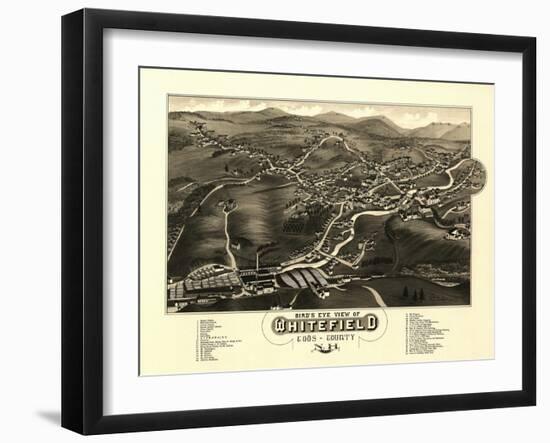 Whitefield, New Hampshire - Panoramic Map-Lantern Press-Framed Art Print