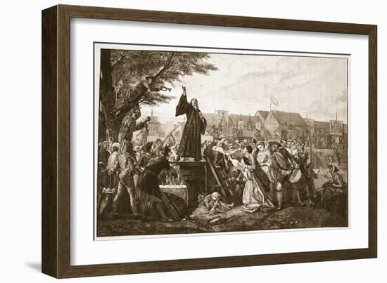 Whitefield Preaching in Moorfields-Eyre Crowe-Framed Giclee Print