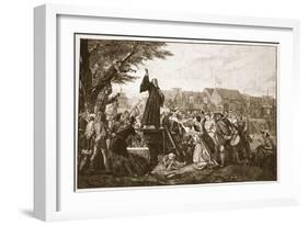 Whitefield Preaching in Moorfields-Eyre Crowe-Framed Giclee Print