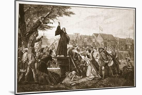 Whitefield Preaching in Moorfields-Eyre Crowe-Mounted Giclee Print
