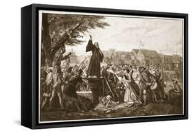 Whitefield Preaching in Moorfields-Eyre Crowe-Framed Stretched Canvas