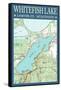 Whitefish Lake Chart - Sawyer County, Wisconsin-Lantern Press-Framed Stretched Canvas