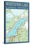 Whitefish Lake Chart - Sawyer County, Wisconsin-Lantern Press-Stretched Canvas
