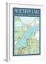 Whitefish Lake Chart - Sawyer County, Wisconsin-Lantern Press-Framed Art Print