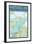 Whitefish Lake Chart - Sawyer County, Wisconsin-Lantern Press-Framed Art Print