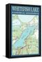 Whitefish Lake Chart - Sawyer County, Wisconsin-Lantern Press-Framed Stretched Canvas