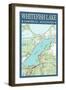 Whitefish Lake Chart - Sawyer County, Wisconsin-Lantern Press-Framed Art Print