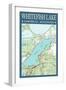 Whitefish Lake Chart - Sawyer County, Wisconsin-Lantern Press-Framed Art Print