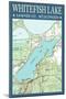 Whitefish Lake Chart - Sawyer County, Wisconsin-Lantern Press-Mounted Art Print