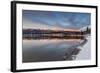 Whitefish Lake Reflecting Big Mountain in Winter Sunset, Montana, USA-Chuck Haney-Framed Photographic Print