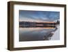 Whitefish Lake Reflecting Big Mountain in Winter Sunset, Montana, USA-Chuck Haney-Framed Photographic Print