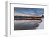 Whitefish Lake Reflecting Big Mountain in Winter Sunset, Montana, USA-Chuck Haney-Framed Photographic Print