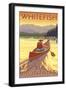 Whitefish, Montana - Canoe Scene-Lantern Press-Framed Art Print