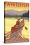 Whitefish, Montana - Canoe Scene-Lantern Press-Stretched Canvas