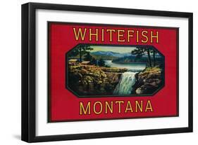 Whitefish Montana - Orange Label-Lantern Press-Framed Art Print