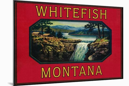 Whitefish Montana - Orange Label-Lantern Press-Mounted Art Print