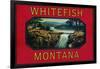 Whitefish Montana - Orange Label-Lantern Press-Framed Art Print