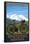 Whitefish, Montana - Ride the Trails-Lantern Press-Framed Stretched Canvas