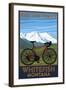 Whitefish, Montana - Ride the Trails-Lantern Press-Framed Art Print