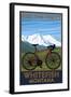 Whitefish, Montana - Ride the Trails-Lantern Press-Framed Art Print