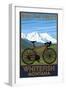 Whitefish, Montana - Ride the Trails-Lantern Press-Framed Art Print