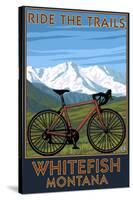 Whitefish, Montana - Ride the Trails-Lantern Press-Stretched Canvas