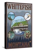 Whitefish, Montana - Scenic Travel Poster-Lantern Press-Stretched Canvas