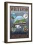 Whitefish, Montana - Scenic Travel Poster-Lantern Press-Framed Art Print