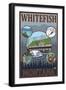 Whitefish, Montana - Scenic Travel Poster-Lantern Press-Framed Art Print