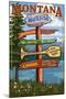 Whitefish, Montana - Sign Destinations-Lantern Press-Mounted Art Print