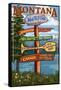 Whitefish, Montana - Sign Destinations-Lantern Press-Framed Stretched Canvas