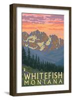 Whitefish, Montana - Spring Flowers-Lantern Press-Framed Art Print