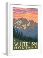 Whitefish, Montana - Spring Flowers-Lantern Press-Framed Art Print