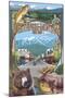 Whitefish, Montana Town Views-Lantern Press-Mounted Art Print