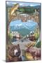 Whitefish, Montana Town Views-Lantern Press-Mounted Art Print