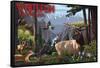 Whitefish, Montana - Wildlife Utopia-Lantern Press-Framed Stretched Canvas