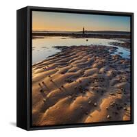 Whiteford Lighthouse, Whiteford Sands, Gower, Wales-Dan Santillo-Framed Stretched Canvas