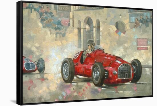 Whitehead's Ferrari Passing the Pavillion, Jersey-Peter Miller-Framed Stretched Canvas