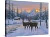 Whitetail and Cabin-Jeff Tift-Stretched Canvas