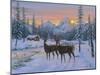 Whitetail and Cabin-Jeff Tift-Mounted Giclee Print