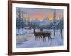 Whitetail and Cabin-Jeff Tift-Framed Giclee Print