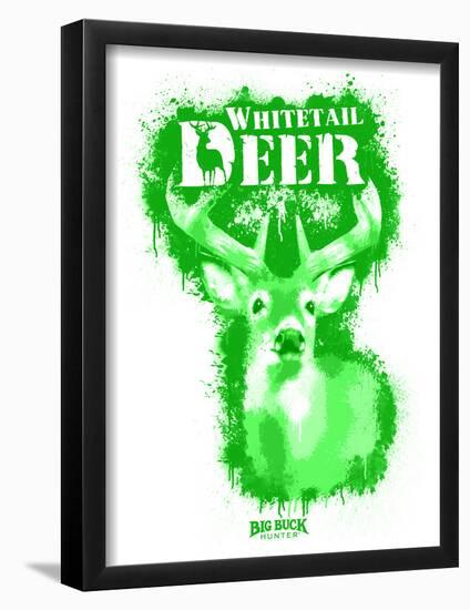 Whitetail Deer Spray Paint Green-Anthony Salinas-Framed Poster