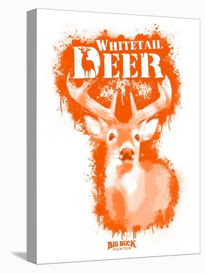 Whitetail Deer Spray Paint Orange-Anthony Salinas-Stretched Canvas