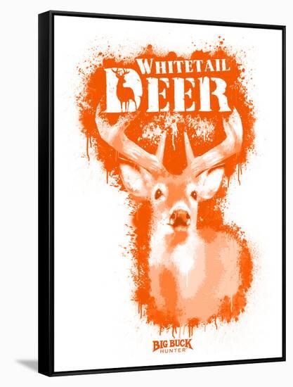 Whitetail Deer Spray Paint Orange-Anthony Salinas-Framed Stretched Canvas