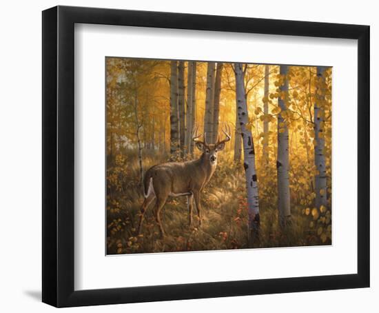 Whitetail in Aspens-Greg Alexander-Framed Art Print