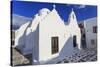 Whitewashed Panagia Paraportiani, Mykonos most famous church, under a blue sky, Mykonos Town (Chora-Eleanor Scriven-Stretched Canvas