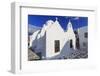 Whitewashed Panagia Paraportiani, Mykonos most famous church, under a blue sky, Mykonos Town (Chora-Eleanor Scriven-Framed Photographic Print