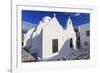 Whitewashed Panagia Paraportiani, Mykonos most famous church, under a blue sky, Mykonos Town (Chora-Eleanor Scriven-Framed Photographic Print