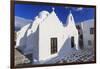 Whitewashed Panagia Paraportiani, Mykonos most famous church, under a blue sky, Mykonos Town (Chora-Eleanor Scriven-Framed Photographic Print